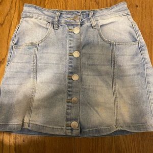 buttoned up jean skirt